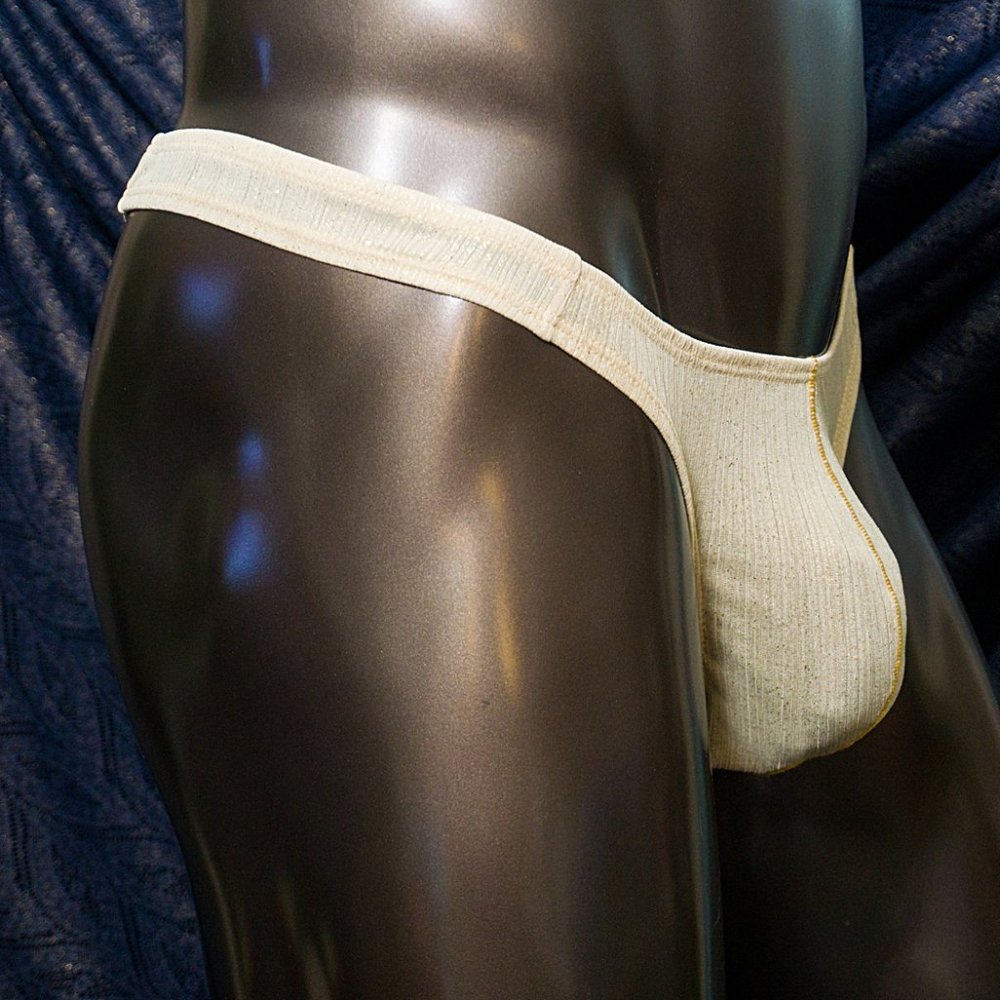 Mens Shine Gold Thong Handmade - Picture 2 of 3